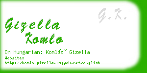 gizella komlo business card